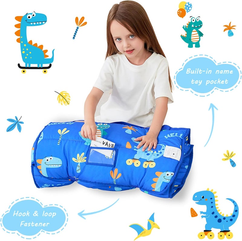 lasoftan Toddler Nap Mat with Pillow and Blanket, Extra Large Rolled Napping Mats,Slumber Bags for Boys Girls,Kids Sleeping Bag for Daycare, Preschool Travel Camping - Image 4